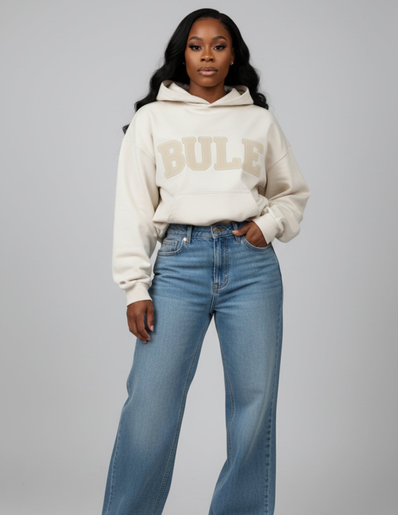 Hoodie Washed Boxy Fit "BULE" — UNISEX IMANI