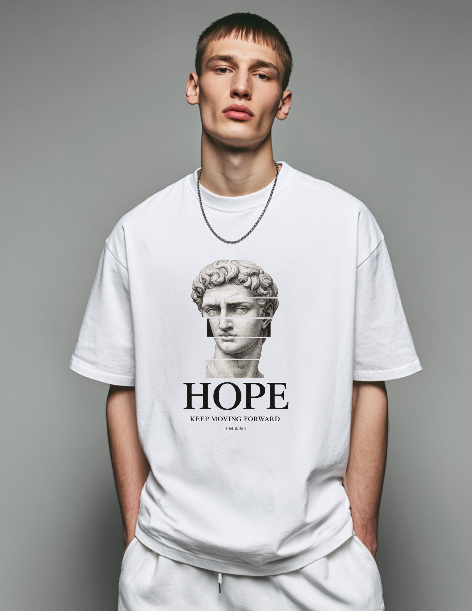 HOPE Oversized Sweat-shirt - Fragmented Sculpture Print