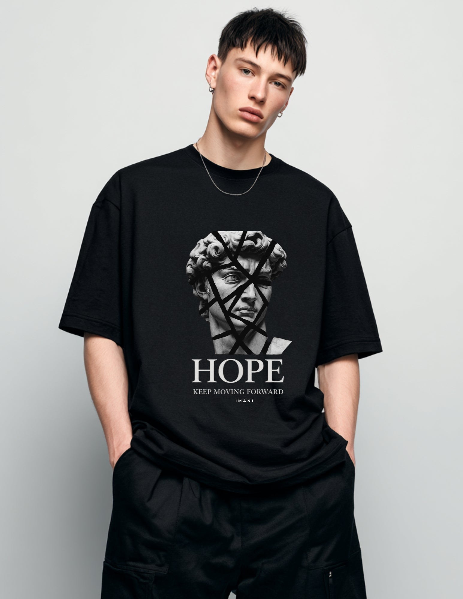 HOPE Oversized Sweat-shirt - Fragmented Sculpture Print