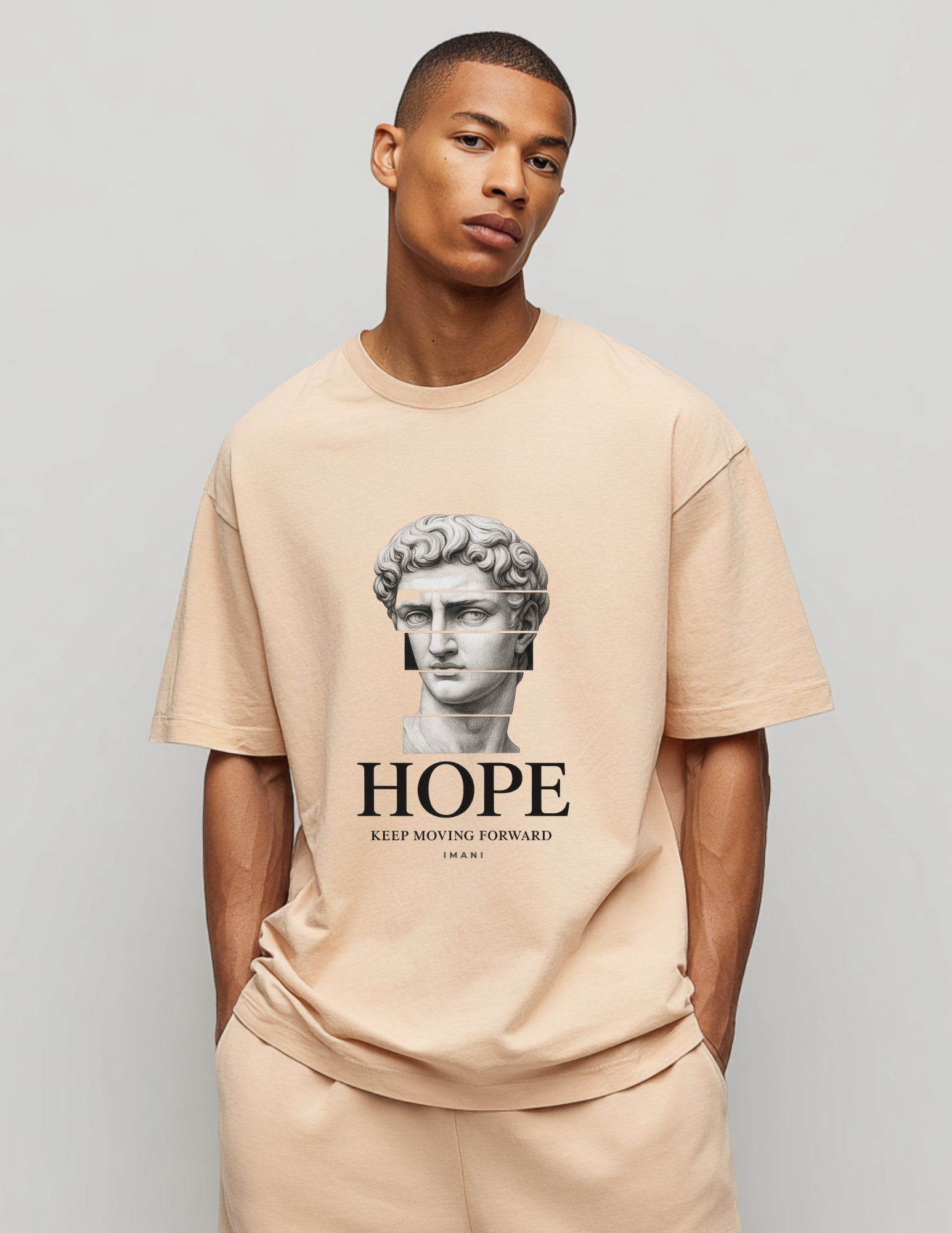 HOPE Oversized Sweat-shirt - Fragmented Sculpture Print