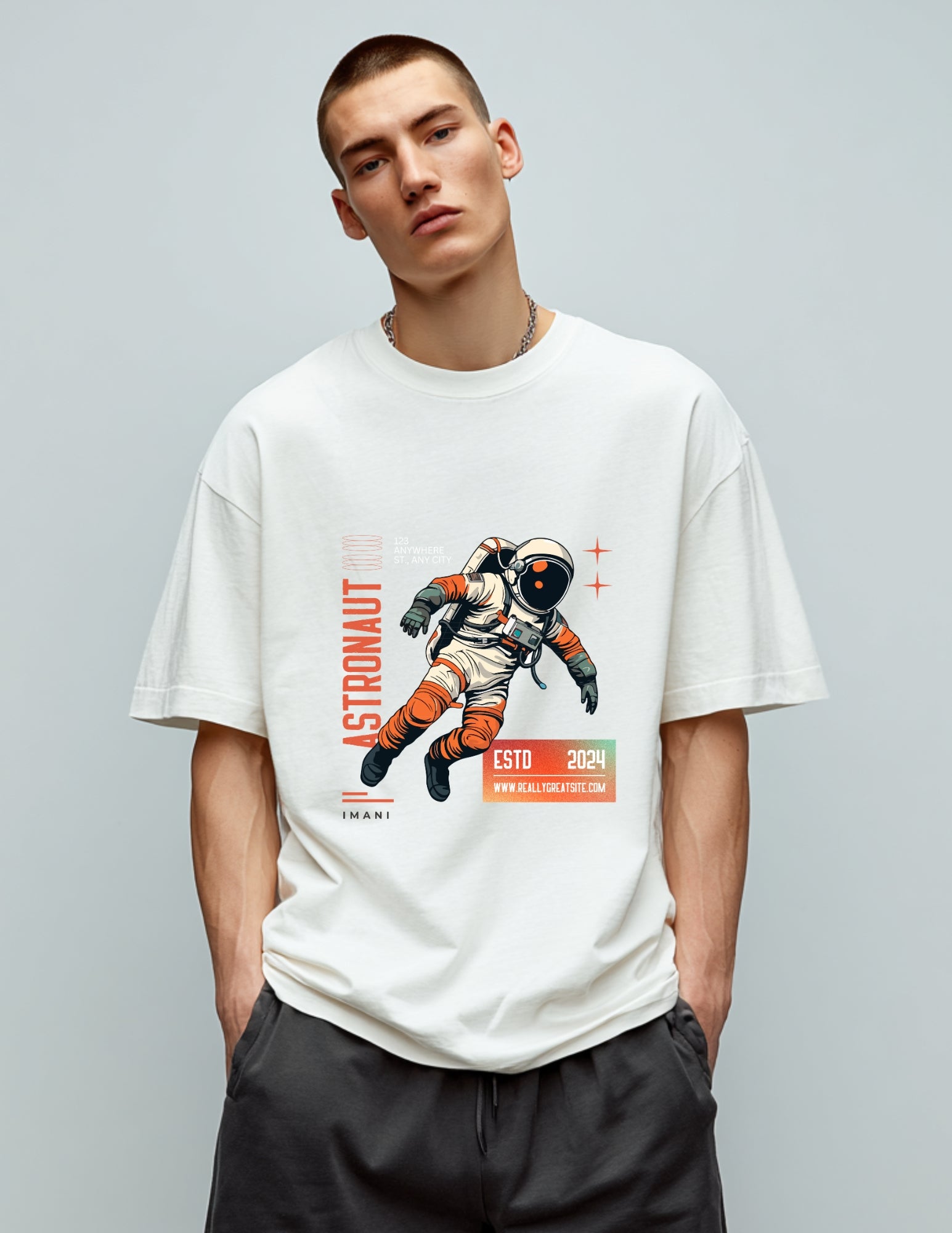 Cosmic Explorer Oversized Tee | Astronaut Graphic for Space Lovers