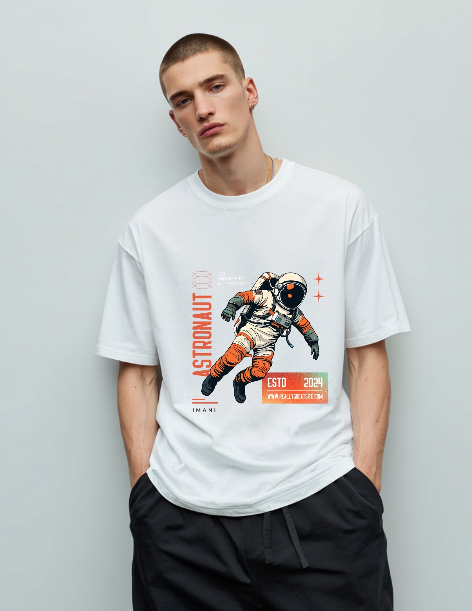 Cosmic Explorer Oversized Tee | Astronaut Graphic for Space Lovers