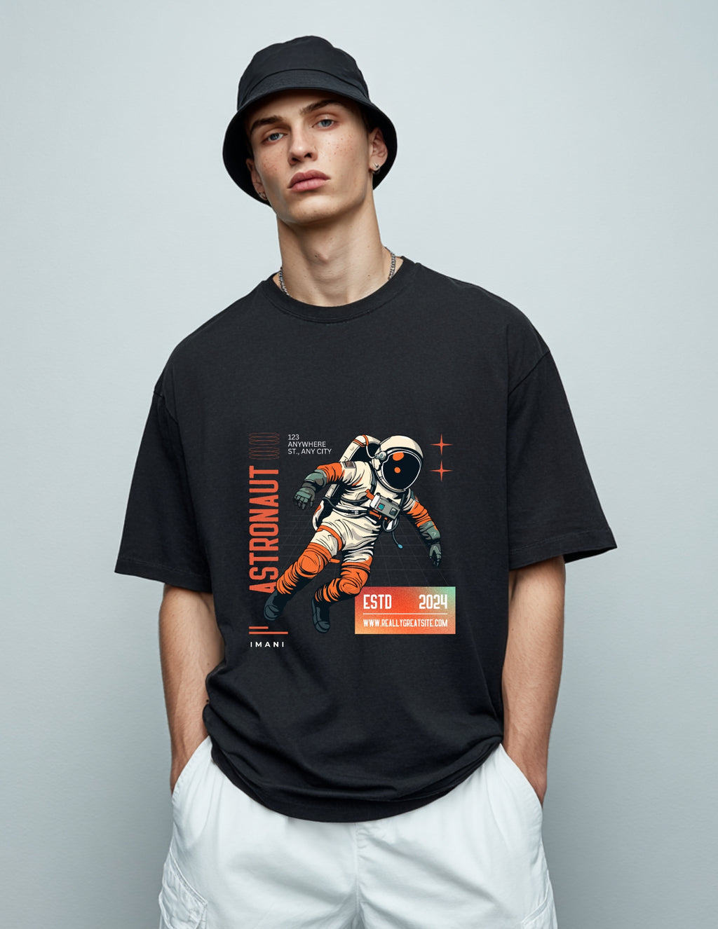 Cosmic Explorer Oversized Tee | Astronaut Graphic for Space Lovers
