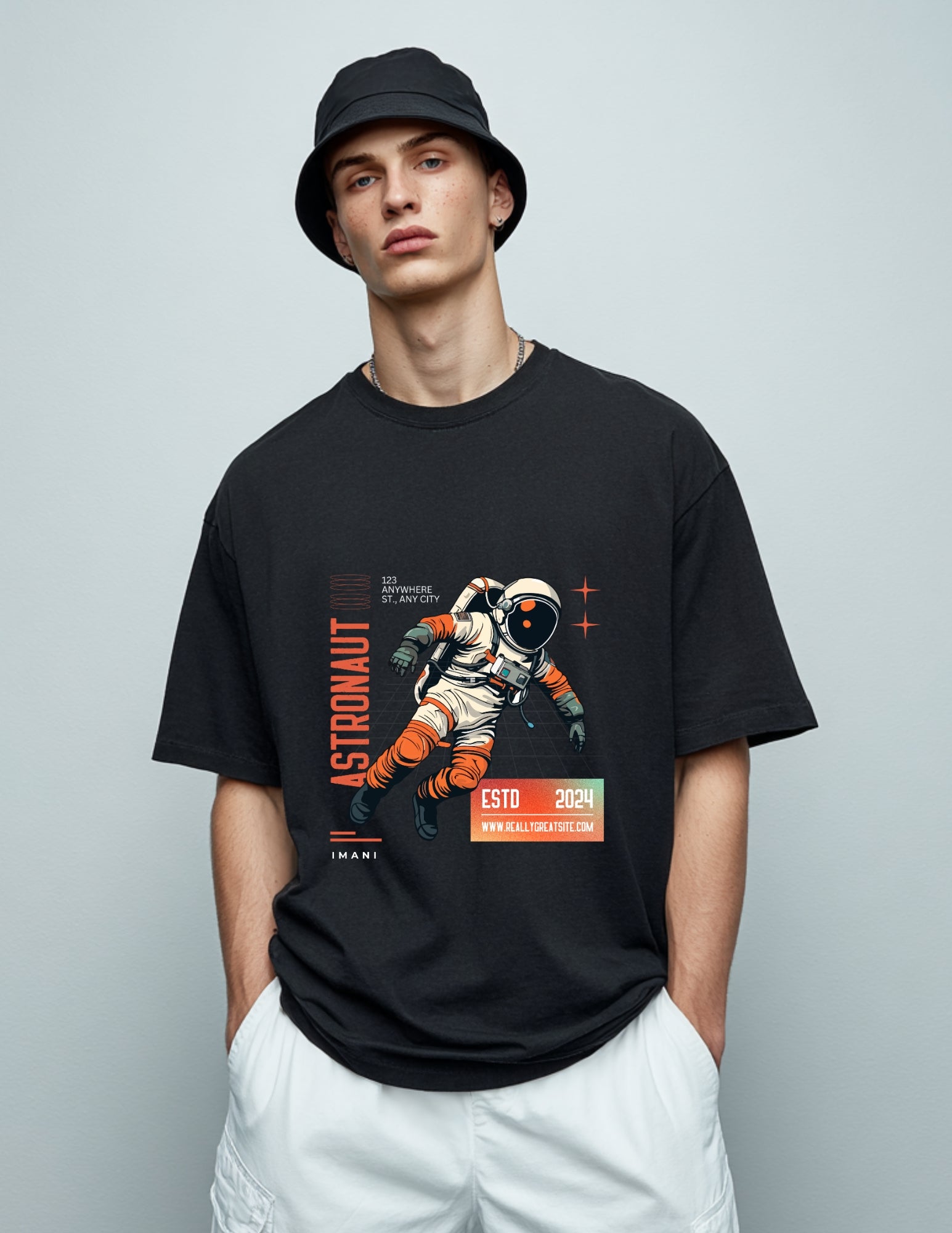 Cosmic Explorer Oversized Tee | Astronaut Graphic for Space Lovers