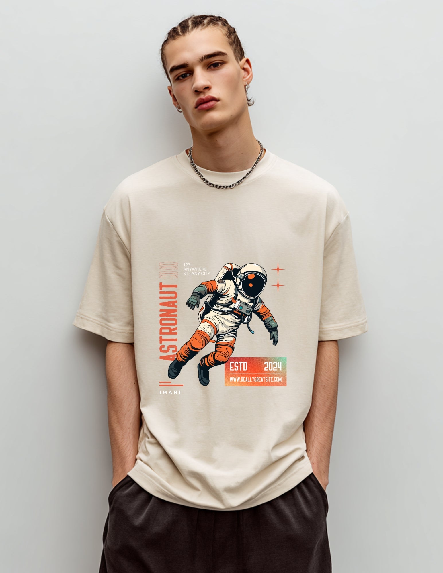 Cosmic Explorer Oversized Tee | Astronaut Graphic for Space Lovers