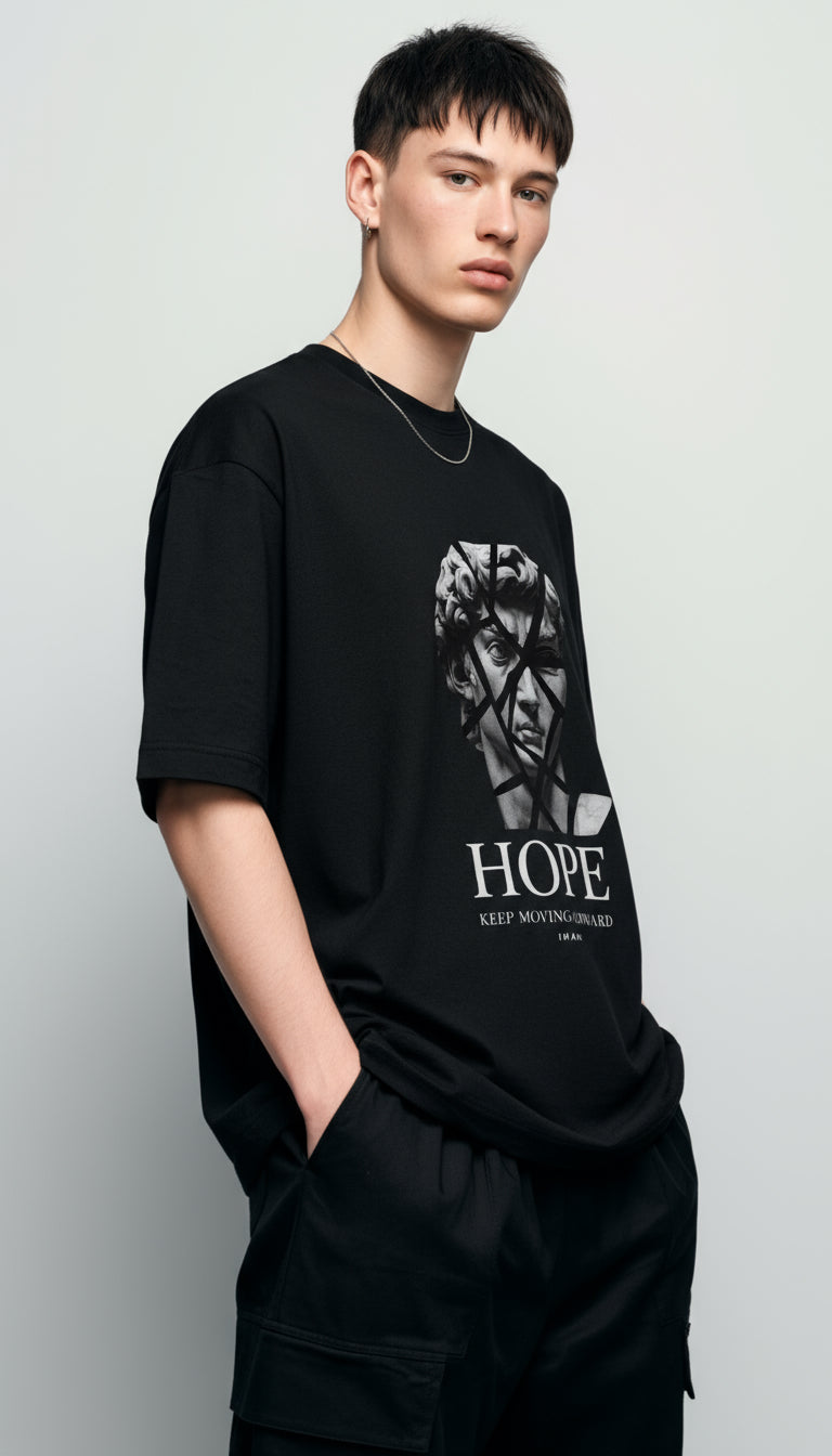 HOPE Oversized Sweat-shirt - Fragmented Sculpture Print