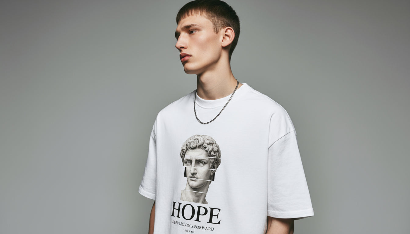 HOPE Oversized Sweat-shirt - Fragmented Sculpture Print
