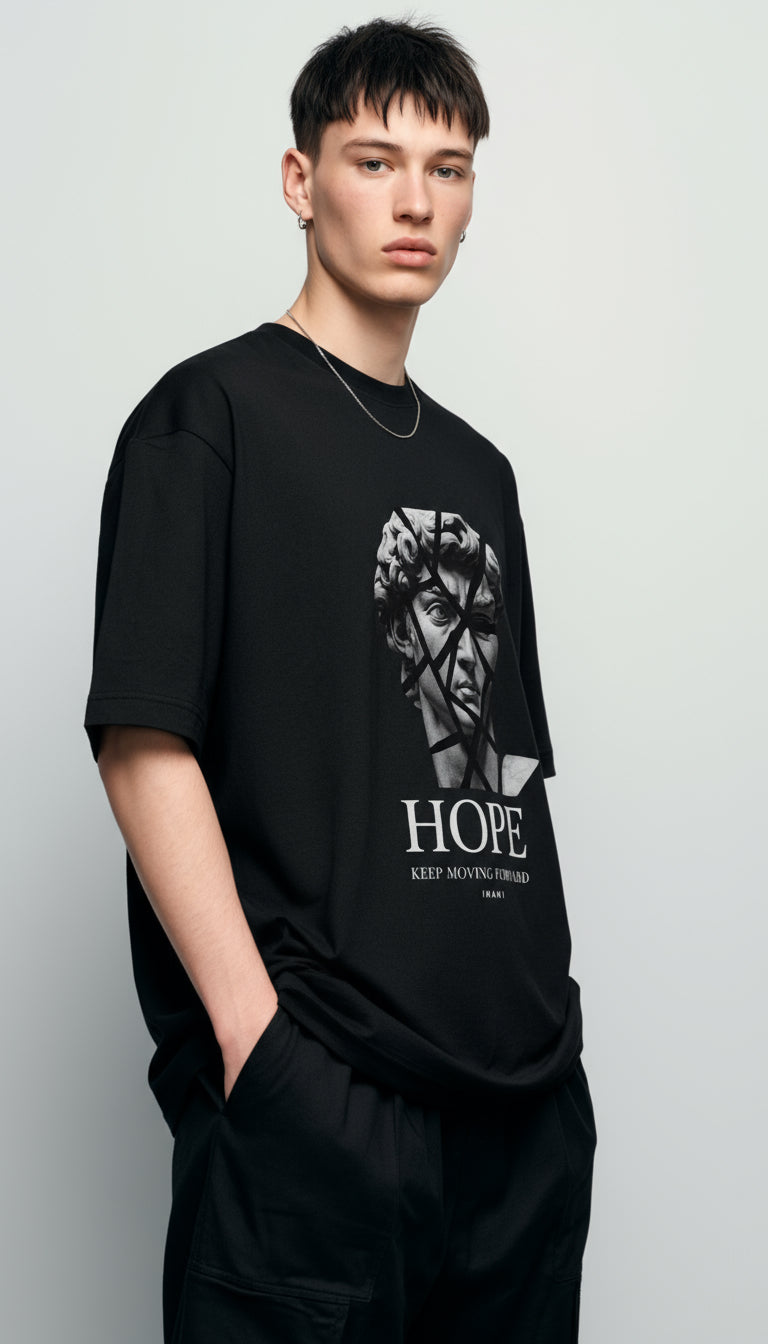 HOPE Oversized Sweat-shirt - Fragmented Sculpture Print