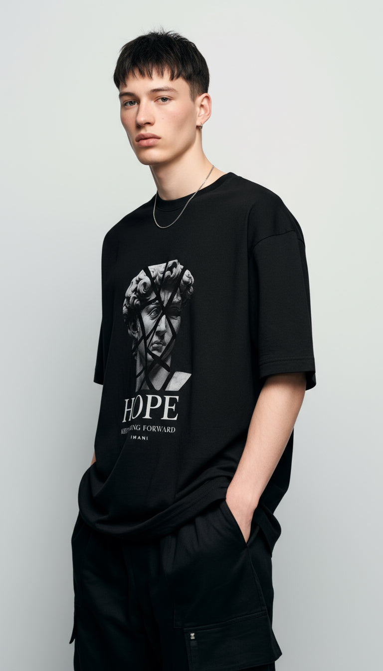 HOPE Oversized Sweat-shirt - Fragmented Sculpture Print