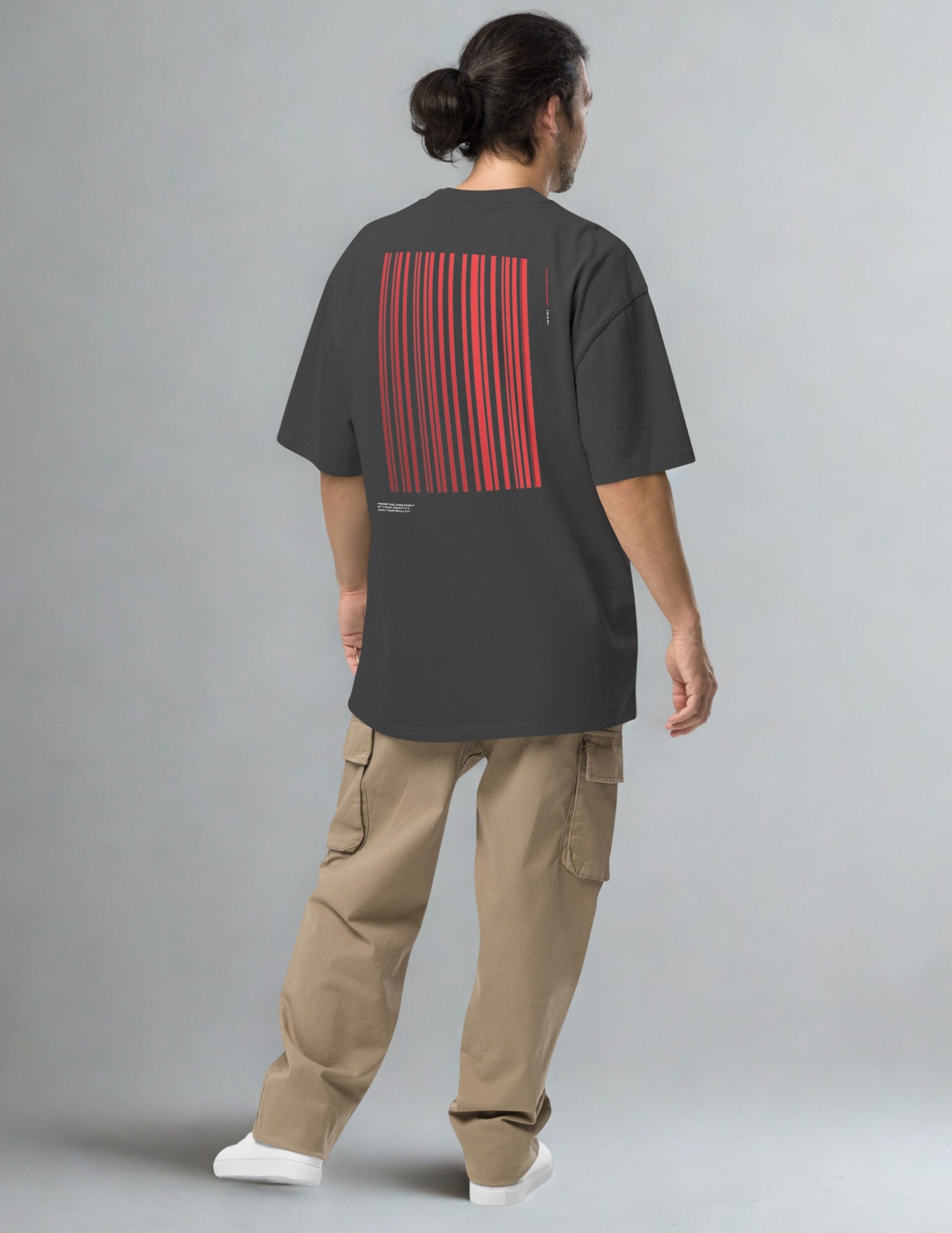 Oversize Tee - Barcode Inspired Minimal Design - Fashion Streetwear