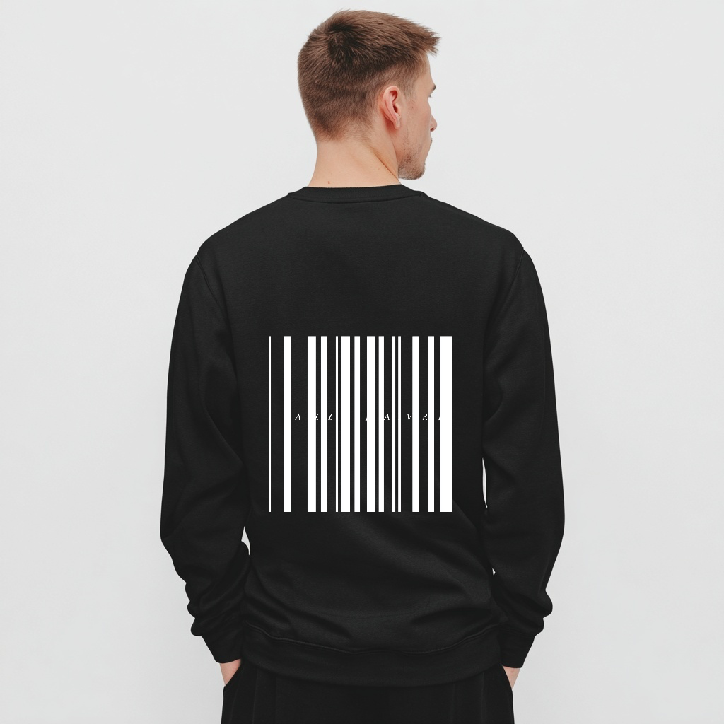 Sweatshirt with Minimalist Barcode Design
