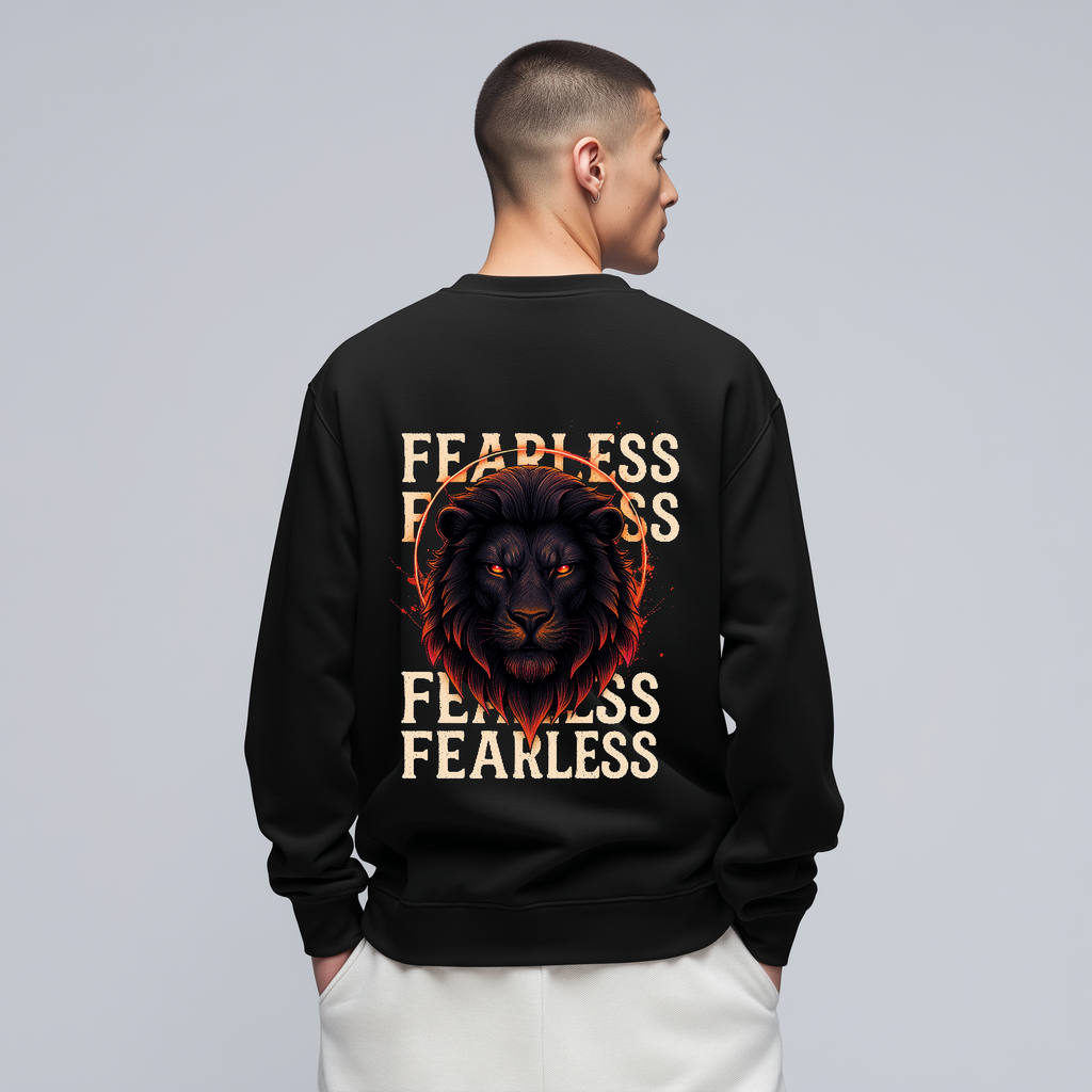 Lion Graphic Crewneck Sweatshirt for Fearless Living and Confidence
